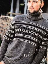 Мужской свитер с орнаментом, фото