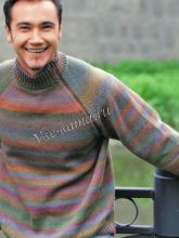 Свитер, связанный по технологии реглана, фото