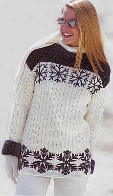 Пуловер с жаккардовыми полосами