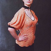 Оранжево-черное платье