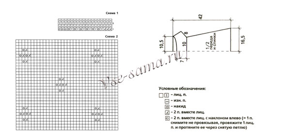 Схема вязания комплекта 