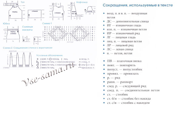 Схема вязания комплекта 