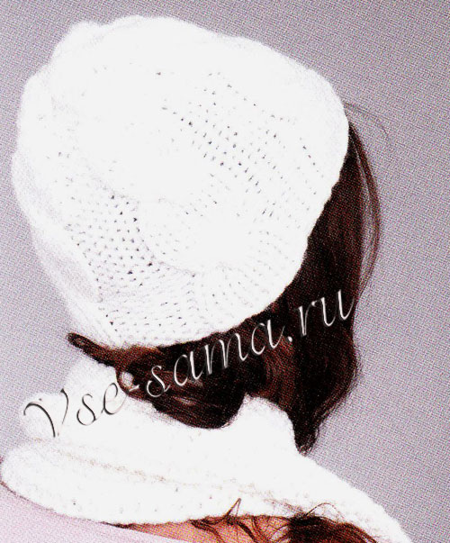 Белая шапочка и шарф, фото 2