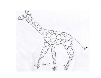 схема вязания мотива жираф
