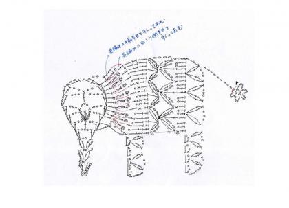 Схема вязания мотива крючком - Слон