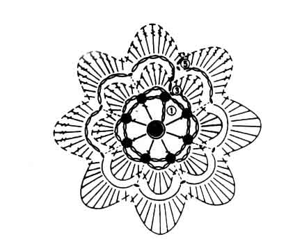Схема вязания мотива крючком - цветочек 6