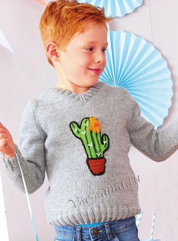 Пуловер с кактусом, фото