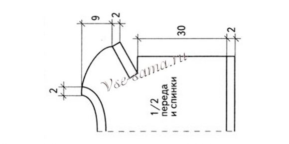 Схема вязания серого топа