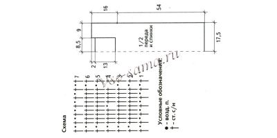 Схема вязания длинного топа в полоску