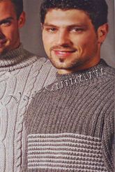 Пуловер с поперечными полосками
