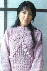 Малиновый пуловер из мохера