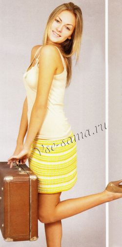 Меланжевая юбка в желтых тонах, фото