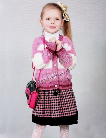 Кофточка на 6 лет в розовых тонах, фото модели
