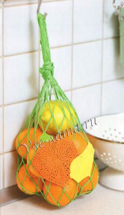 Декорирование сетки для фруктов крючком