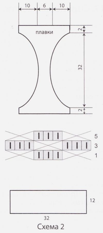 Схема и выкройка для вязания купальника