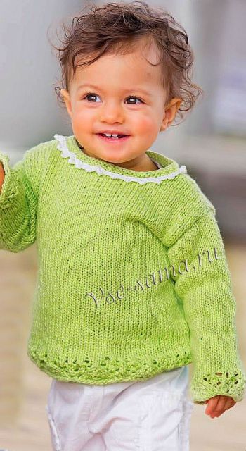 Бледно-зелёный пуловер для малыша, фото