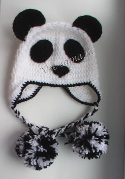 Мастер-класс - Вязание шапочки-панды, фото