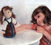Кукла в сарафане - вязаная мягкая игрушка