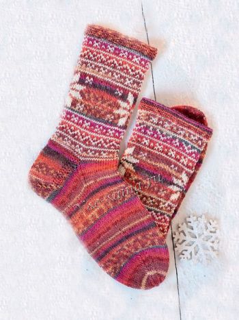Женские носки с норвежским узором, фото