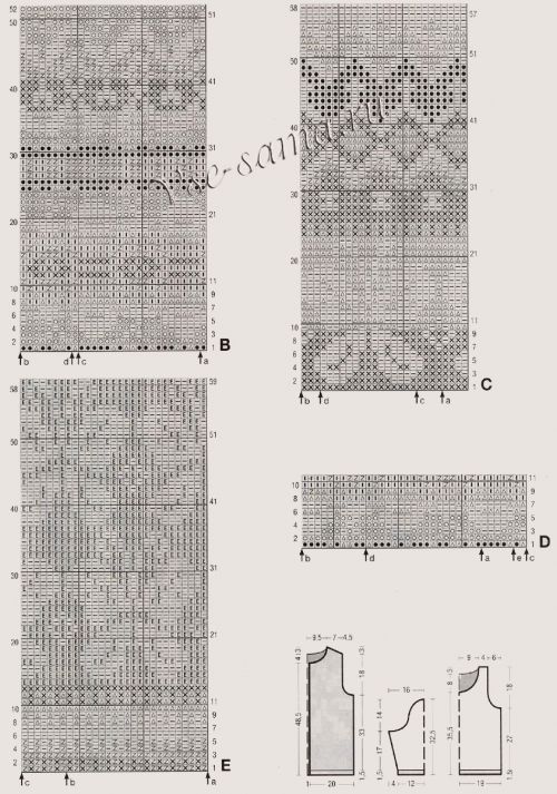 Схемы и выкройка для вязания двойки топ-жакет