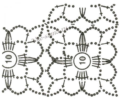 Схема мотива для вязания скатерти