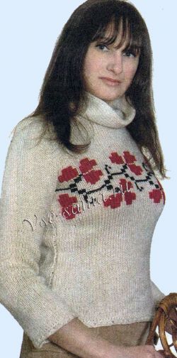 Белый свитер с орнаментом, фото