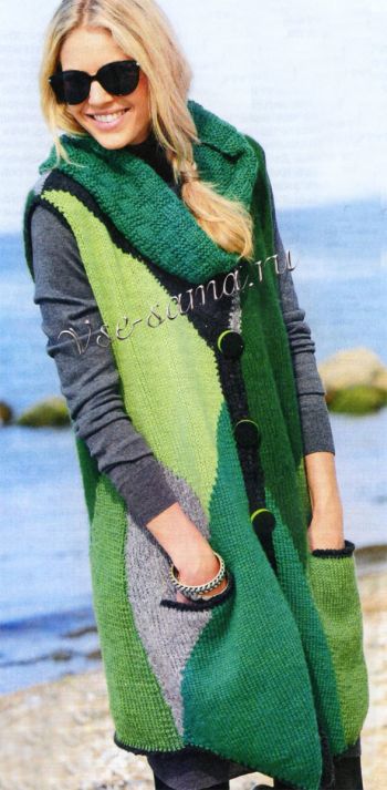 Длинный жилет и шарф-снуд, фото