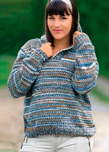 Пуловер с капюшоном для активного отдыха, фото