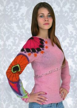 Пуловер с жаккардовым узором на рукаве, фото