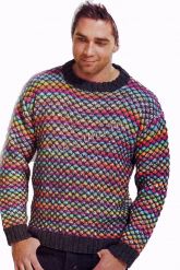 Пестрый мужской пуловер
