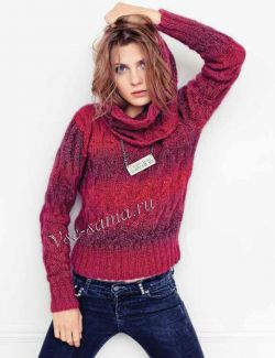 Пуловер бордово-красный, фото