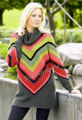 Пуловер спицами в мексиканском стиле