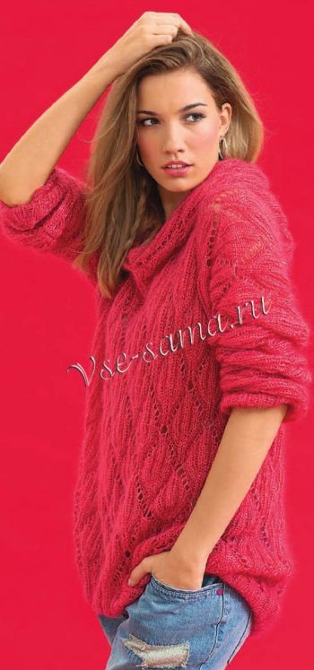 Розовый пуловер с капюшоном, фото