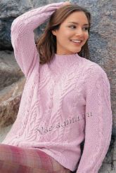 Узорчатый розовый пуловер
