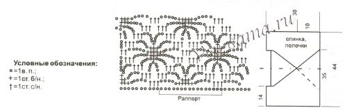 Схема и выкройка для вязания жилета
