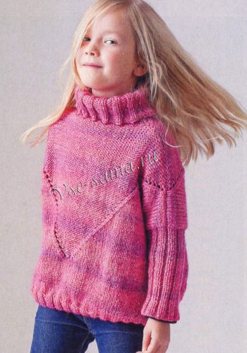 Розовый пуловер для девочки, фото