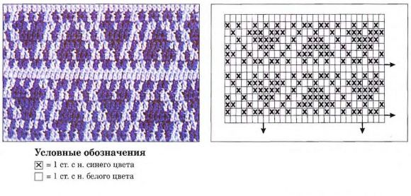 Схема вязания многоцветного узора 4
