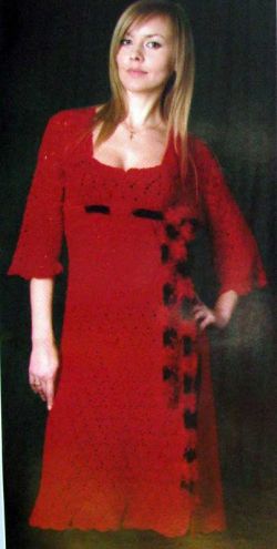 Красное платье связанное по журналу