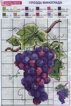 Гроздь винограда - Схема для вышивания крестиком