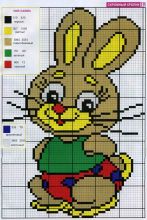 Скромный кролик - Схема для вышивания крестиком