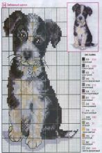 Забавный щенок - Схема для вышивания крестиком