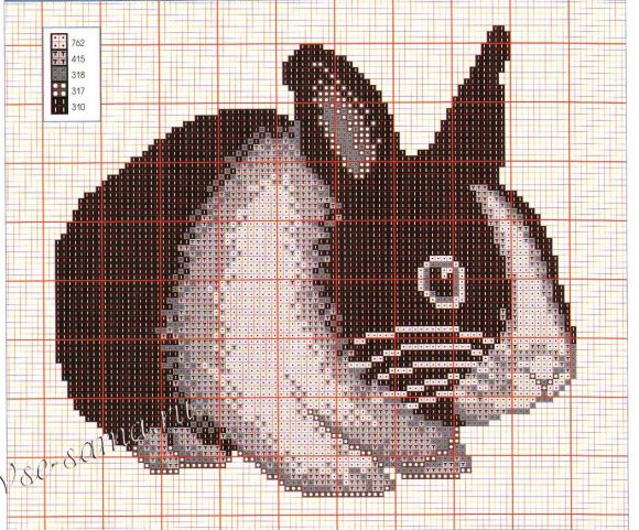 Схема для вышивки кролика