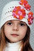 Шапочка с меланжевыми цветами