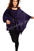 Фиолетовое пончо с узором из кос