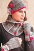 Комплект крючком - шапка, снуд на пуговицах и митенки