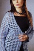 Голубой ажурный жакет крючком