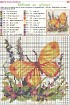 Бабочка на цветах - Схема для вышивания крестиком