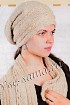 Бежевый комплект с пайетками: шапка и шарф