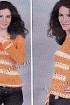 Оранжевый с белой отделкой пуловер