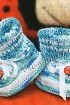 Пинетки спицами - синее и белое